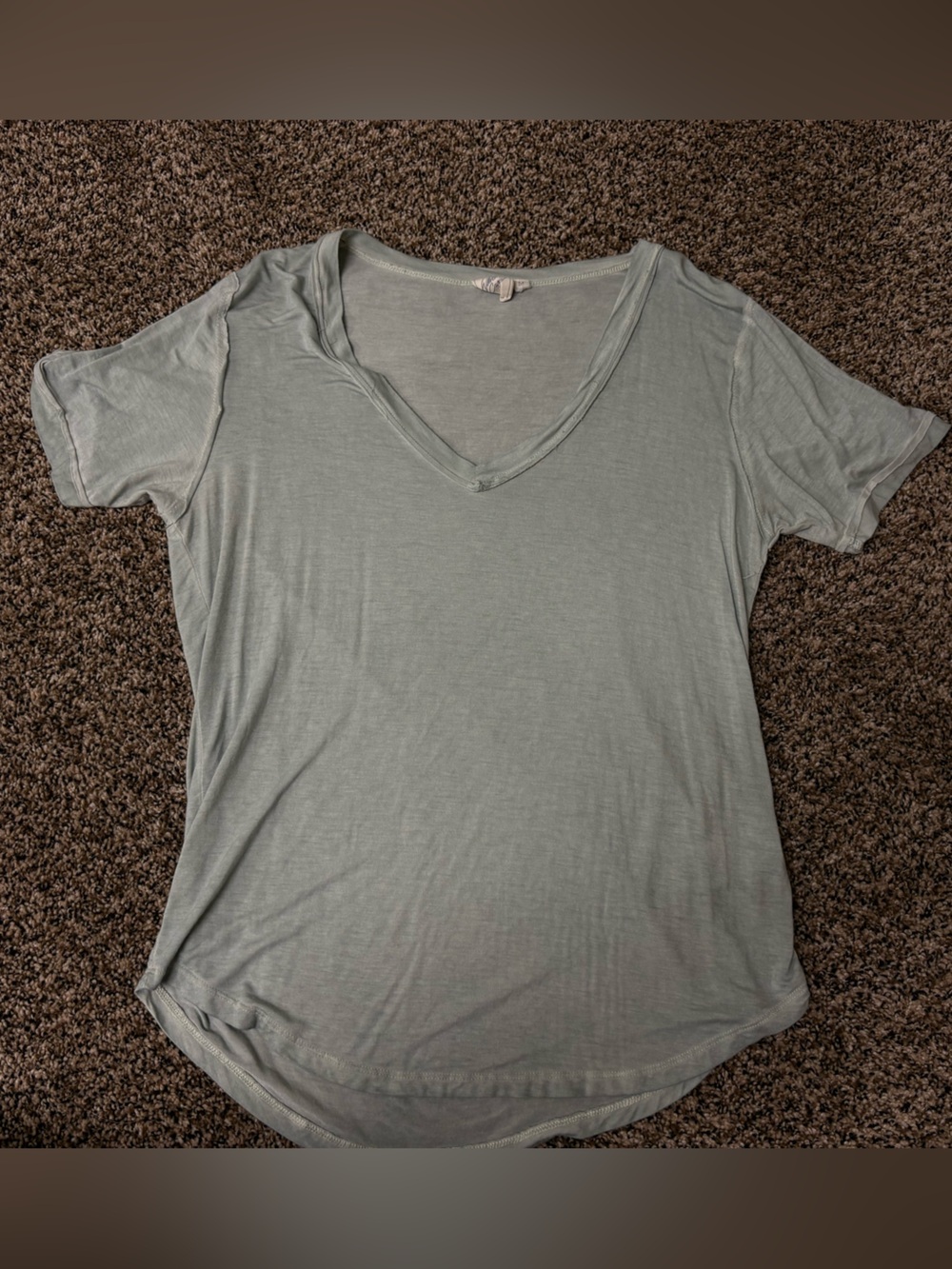 White Crow Light Sage V-Neck Short Sleeve Tee